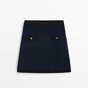 Massimo Dutti Blue Mini Skirt